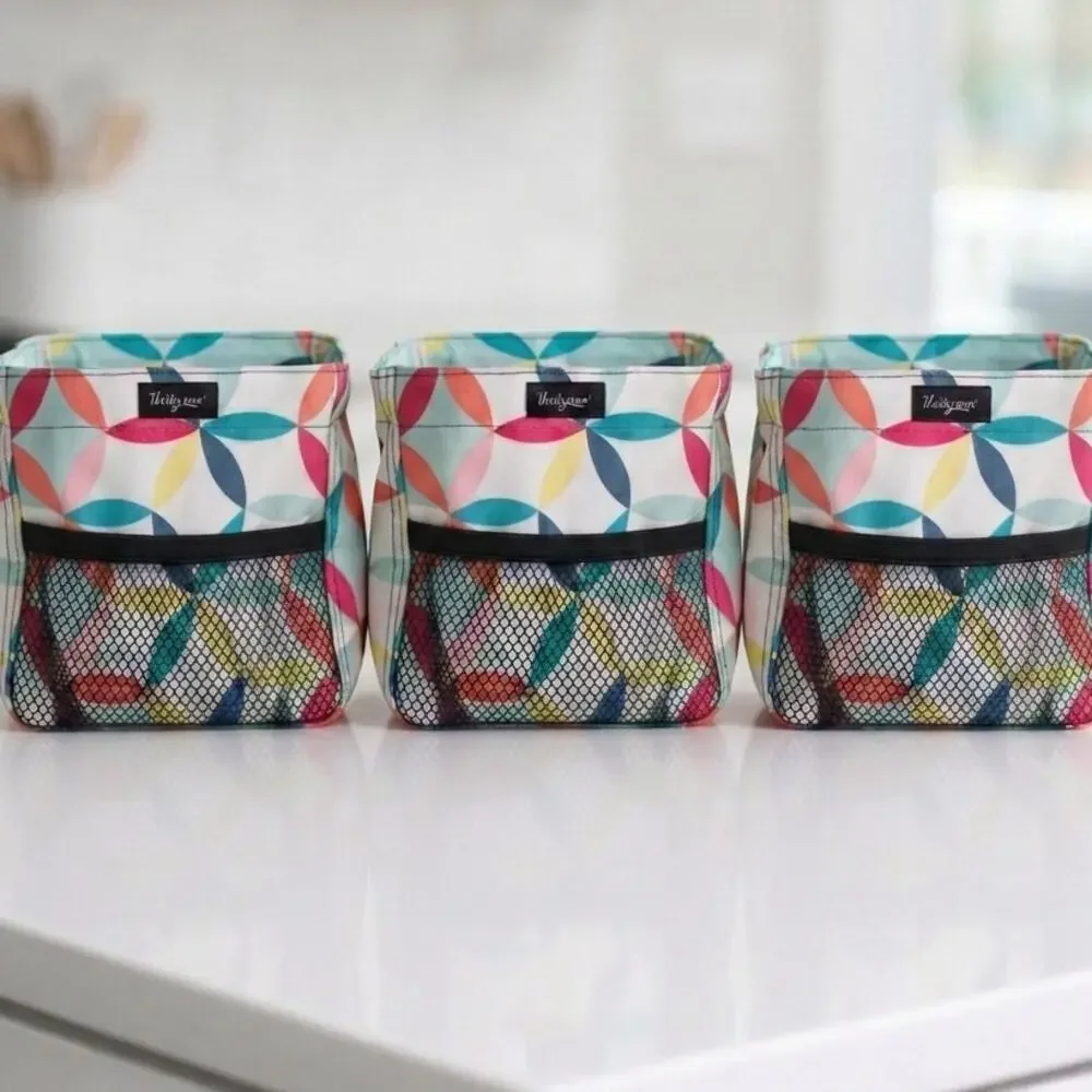 Thirty-One Littles Carry-All Caddy Geometric Print Organizer Tote